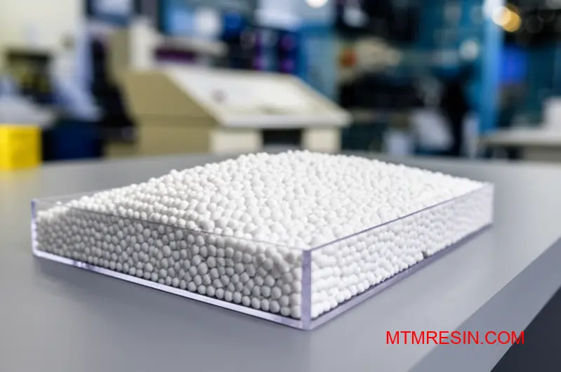 Pastilles de résine thermoplastique Cycoloy de haute qualité stockées dans un conteneur transparent pour les applications de fabrication