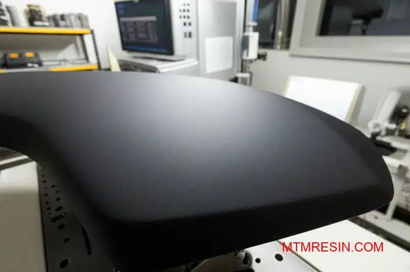 Premium matte finish dashboard component demonstrating scratch-resistant polymer surface technology for automotive interior applications