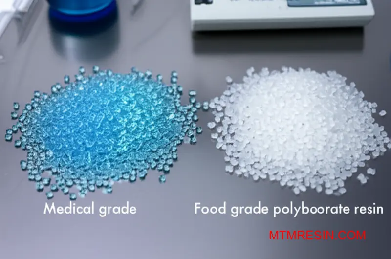 Medical and food grade polycarbonate resin pellets for regulated applications requiring biocompatibility and migration compliance testing