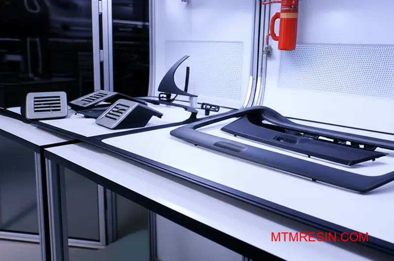 High-performance POM automotive interior parts with reduced volatile organic compound emissions for enhanced cabin air quality