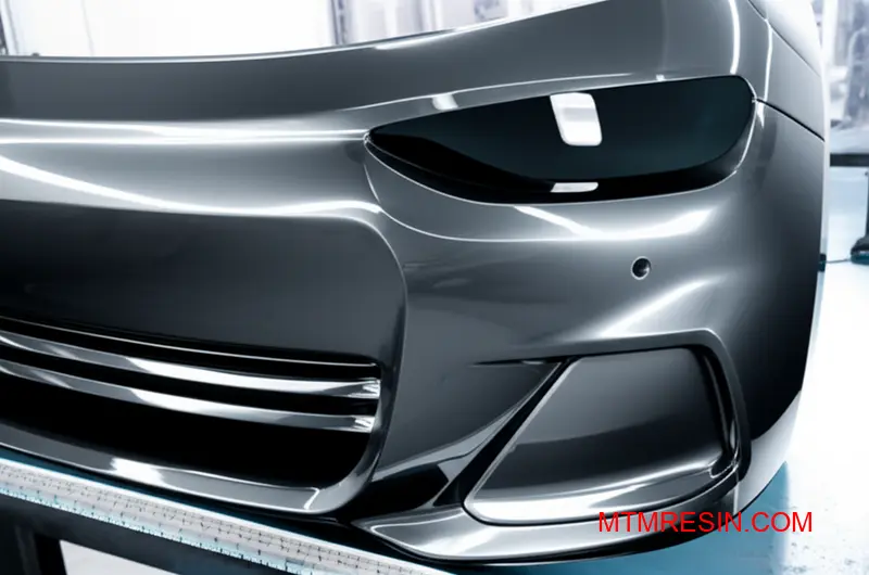 Close-up of a pristine automotive component made from a specialty polypropylene polymer compound.