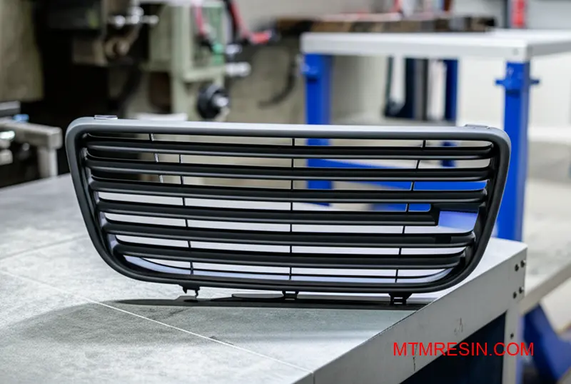 High-performance ASA automotive grille showcasing thermal stability and UV resistance properties for exterior applications