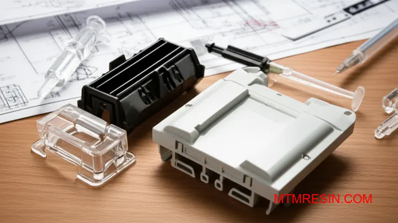 Un assortiment de pièces spécialisées en Acrylonitrile Butadiène Styrène démontrant des propriétés telles que la clarté et la complexité.