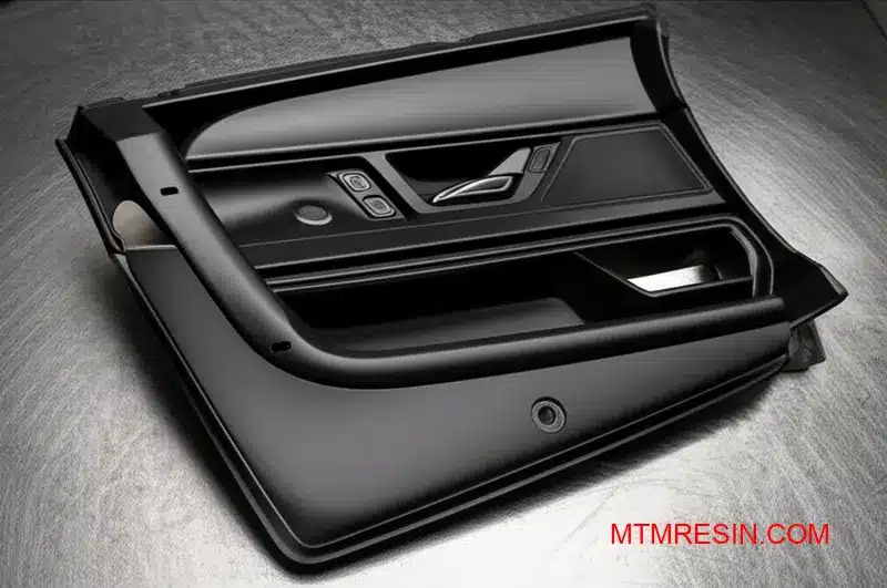 Nærbillede af en kompleks termoplastisk del, en anvendelse for mineralfyldte kvaliteter som Exxtral.