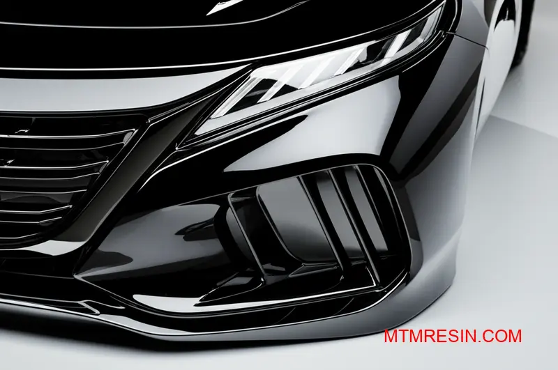 Nærbillede af en stiv, højglans bildel fremstillet af en førsteklasses Exxtral-copolymer.