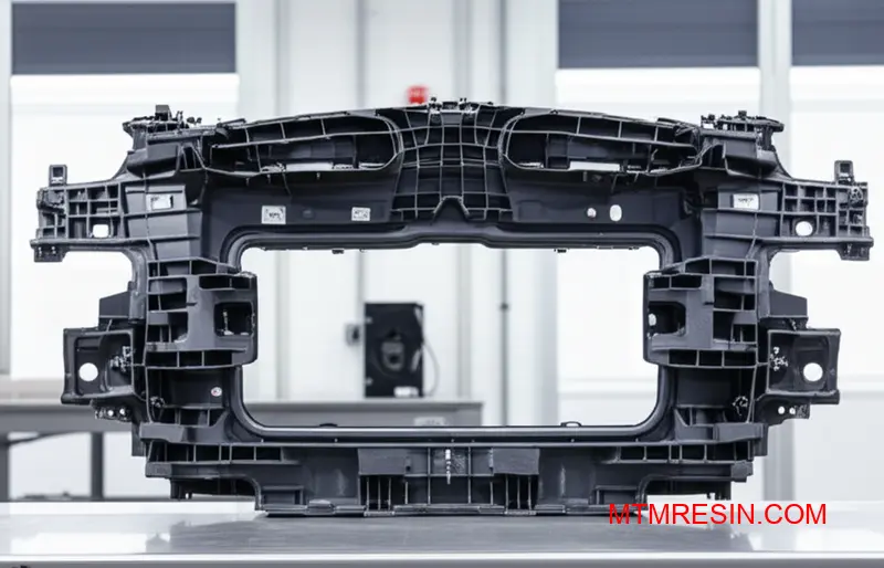 En komplex frontmodul tillverkad av stark STAMAX termoplastisk komposit.