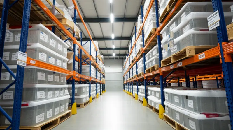 Organized polycarbonate resin inventory system showing efficient makrolon 2407 material storage and management in professional warehouse setting