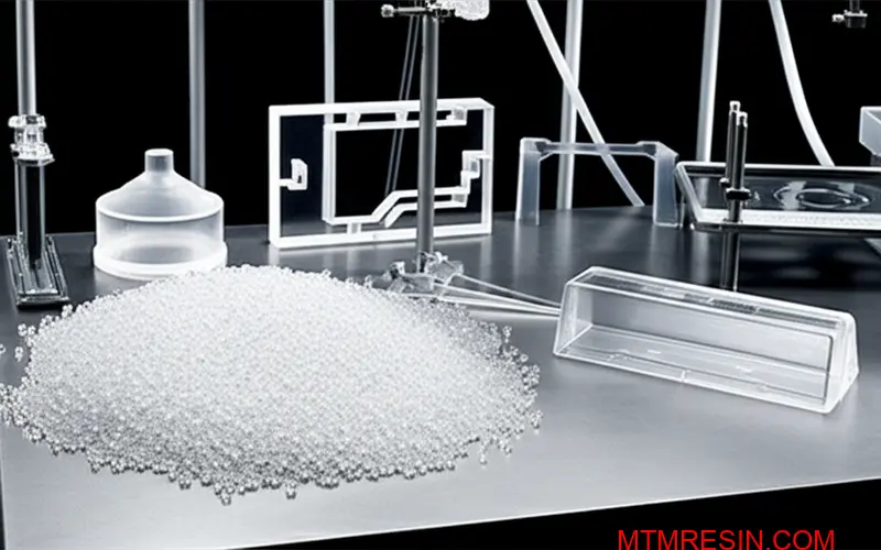 Clear polycarbonate pellets and molded parts for mold trial testing applications across medical automotive electronics industries