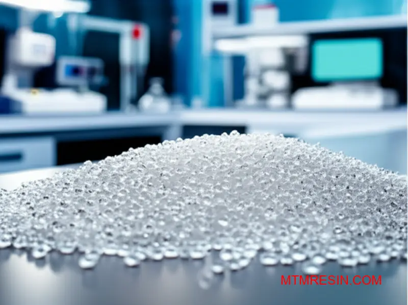 Premium polycarbonate resin pellets displayed for quality testing, showcasing material consistency from trusted makrolon suppliers for reliable mold trials
