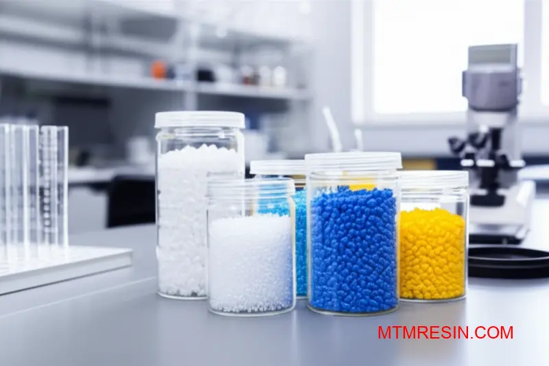 Professionele kunststof hars pellet monsters geregeld voor internationale polymeer distributie testen en kwaliteitscontrole